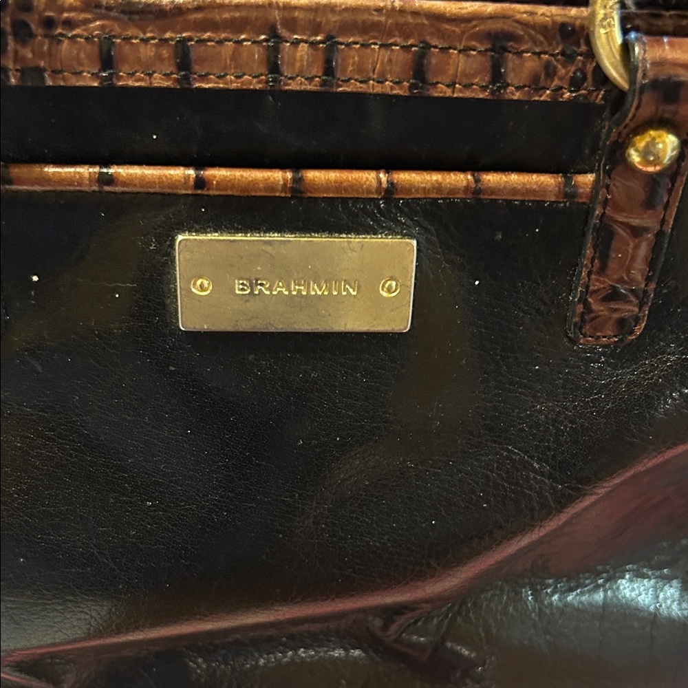 Brahmin Black and Brown Shoulder Bag